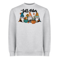 Heather Grey Fall Vibes Gnomes Heavyweight Sweatshirt - RanaPortraitStore