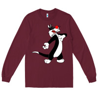Burgundy sylvester cat Long Sleeve Tee - linhVisuals