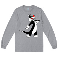 Heather Grey sylvester cat Long Sleeve Tee - linhVisuals