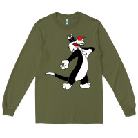 Army Green sylvester cat Long Sleeve Tee - linhVisuals
