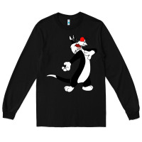 Black sylvester cat Long Sleeve Tee - linhVisuals