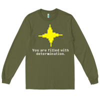 Army Green undertale   determination point Long Sleeve Tee - linhVisuals