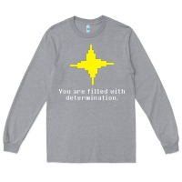Heather Grey undertale   determination point Long Sleeve Tee - linhVisuals