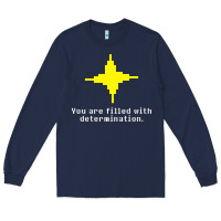 Navy undertale   determination point Long Sleeve Tee - linhVisuals