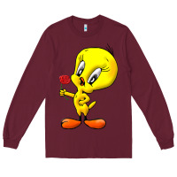 Burgundy tweety Long Sleeve Tee - linhVisuals