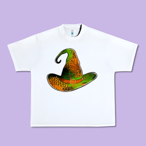 Leopard Witch Hat Urban Heavy Tee Designed By Jasminsmagicworld