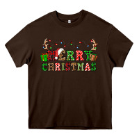 Chocolate Brown merry christmas Heavy Core Tee - OliviaCreatesArt