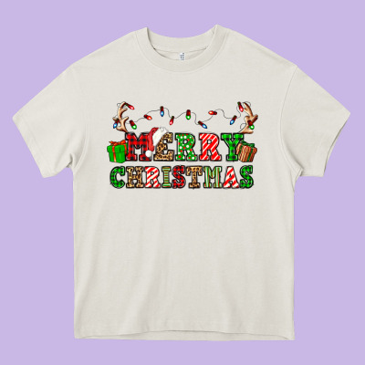 Merry Christmas Heavy Core Tee Designed By Oliviacreatesart