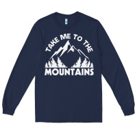 Navy take me to the mountains nature lover Long Sleeve Tee - linhVisuals