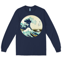 Navy great wave Long Sleeve Tee - linhVisuals