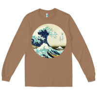 Toasted Coconut great wave Long Sleeve Tee - linhVisuals