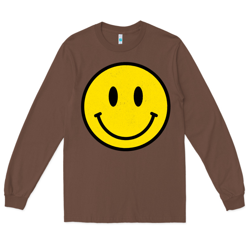 Vintage Retro Happy Smiley Face 80's 90's Aesthetic Sweatshirt Long Sleeve Tee by linhVisuals | Teevron