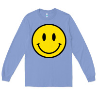 Colony Blue vintage retro happy smiley face 80's 90's aesthetic sweatshirt Long Sleeve Tee - linhVisuals
