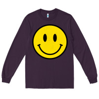 Plum vintage retro happy smiley face 80's 90's aesthetic sweatshirt Long Sleeve Tee - linhVisuals
