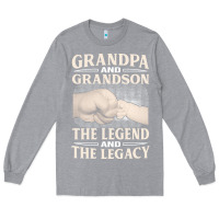 Heather Grey grandpa and grandson the legend t  shirtgrandpa and grandson the legen Long Sleeve Tee - linhVisuals