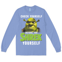 Colony Blue sh.rek check yourself before you sh.rek yourself t shirt Long Sleeve Tee - linhVisuals