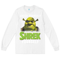 White sh.rek check yourself before you sh.rek yourself t shirt Long Sleeve Tee - linhVisuals