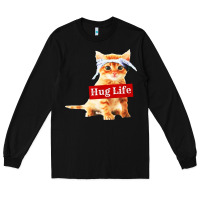 Black hug life kitty cat Long Sleeve Tee - linhVisuals