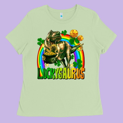Luckysaurus Ladies Tee Designed By Fadigitalartstudio