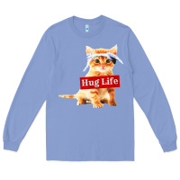 Colony Blue hug life kitty cat Long Sleeve Tee - linhVisuals