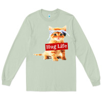 Matcha hug life kitty cat Long Sleeve Tee - linhVisuals