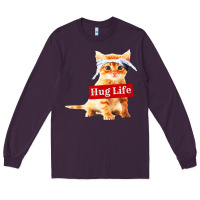 Plum hug life kitty cat Long Sleeve Tee - linhVisuals
