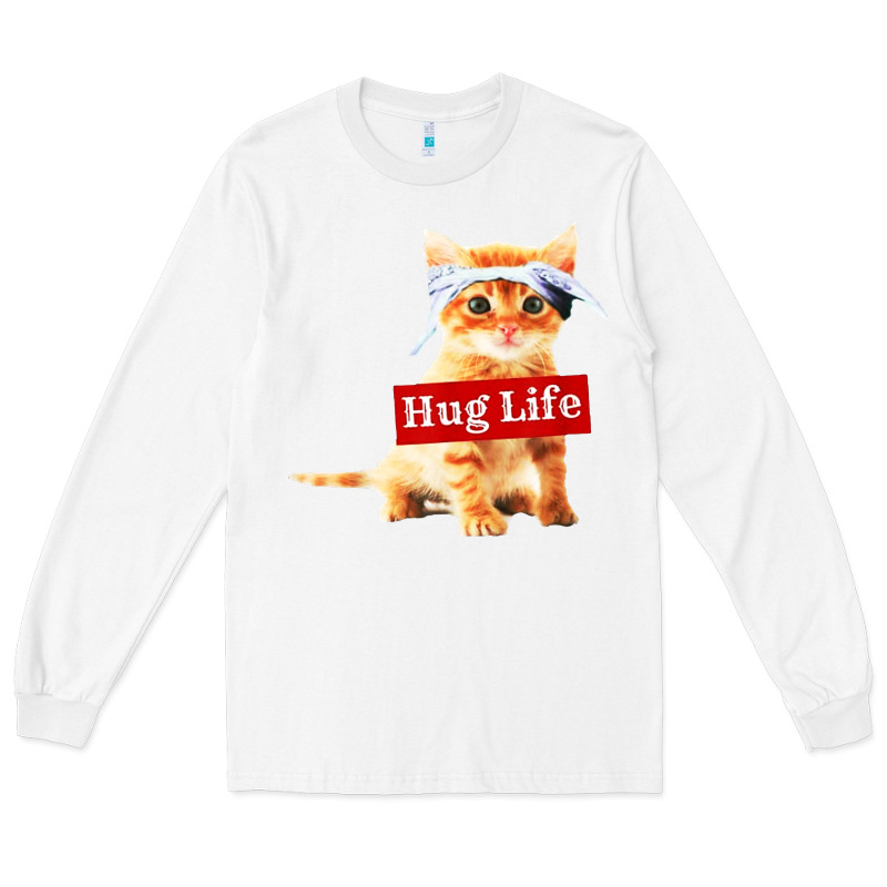 Hug Life Kitty Cat Long Sleeve Tee by linhVisuals | Teevron