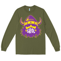 Army Green skol nordic viking helmet shirt Long Sleeve Tee - linhVisuals