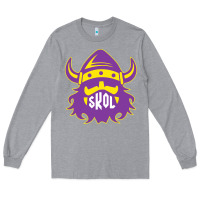 Heather Grey skol nordic viking helmet shirt Long Sleeve Tee - linhVisuals