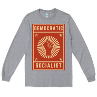 Heather Grey democratic socialist Long Sleeve Tee - linhVisuals