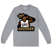 Heather Grey sixers the answer Long Sleeve Tee - linhVisuals