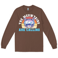 Chestnut skiing t  shirt ski goggles cat the meowtains are calling skier winter Long Sleeve Tee - linhVisuals