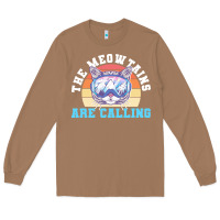 Toasted Coconut skiing t  shirt ski goggles cat the meowtains are calling skier winter Long Sleeve Tee - linhVisuals