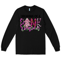 Black Dreaming Of A Pink Christmas Long Sleeve Tee - CowhideDigitalArt