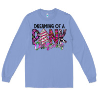 Colony Blue Dreaming Of A Pink Christmas Long Sleeve Tee - CowhideDigitalArt