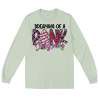 Matcha Dreaming Of A Pink Christmas Long Sleeve Tee - CowhideDigitalArt