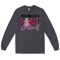 Smoke Dreaming Of A Pink Christmas Long Sleeve Tee - CowhideDigitalArt