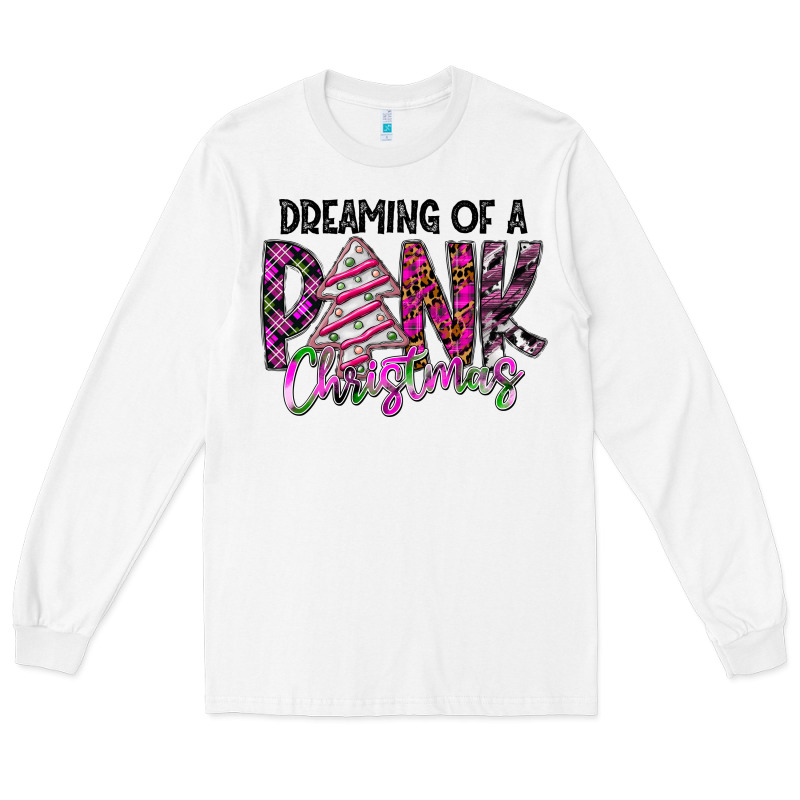 Dreaming Of A Pink Christmas Long Sleeve Tee by CowhideDigitalArt | Teevron