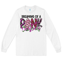 White Dreaming Of A Pink Christmas Long Sleeve Tee - CowhideDigitalArt