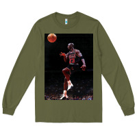 Army Green Michael JorDunk Long Sleeve Tee - linhVisuals