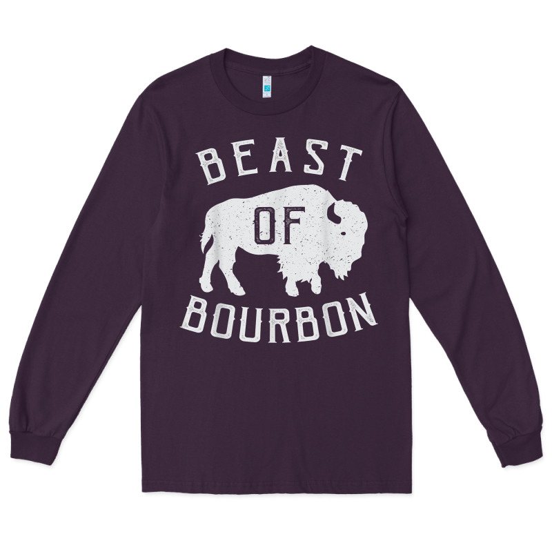 Beast Of Bourbon Drinking Whiskey Design Bison Buffalo Party T Shirt Long Sleeve Tee by linhVisuals | Teevron