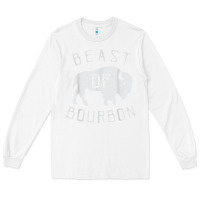 White beast of bourbon drinking whiskey design bison buffalo party t shirt Long Sleeve Tee - linhVisuals