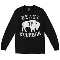 Black beast of bourbon drinking whiskey design bison buffalo party t shirt Long Sleeve Tee - linhVisuals