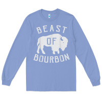 Colony Blue beast of bourbon drinking whiskey design bison buffalo party t shirt Long Sleeve Tee - linhVisuals