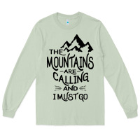 Matcha the mountains are calling and i must go   black Long Sleeve Tee - linhVisuals