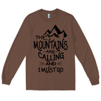 Chestnut the mountains are calling and i must go   black Long Sleeve Tee - linhVisuals