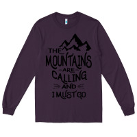 Plum the mountains are calling and i must go   black Long Sleeve Tee - linhVisuals
