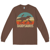 Chestnut daddy dinosaur daddysaurus 3 three kids xmas christmas gift t shirt Long Sleeve Tee - linhVisuals