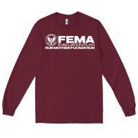Burgundy fema evacuation plan Long Sleeve Tee - linhVisuals