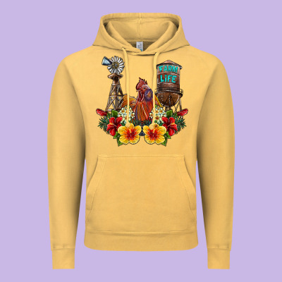 Farm Life Rooster Vintage Hoodie Designed By Sublimationcraftshop